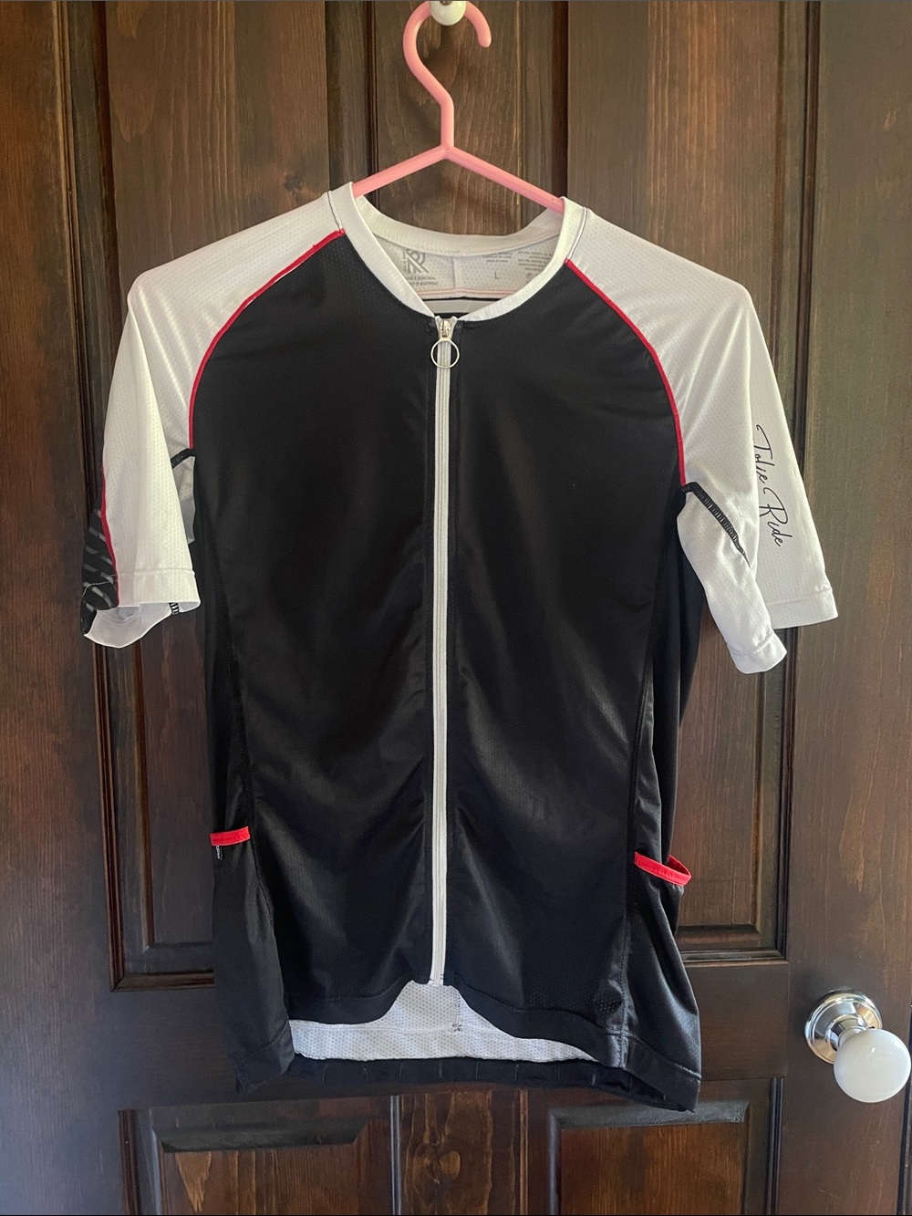 Black floral cycling shirt size large
